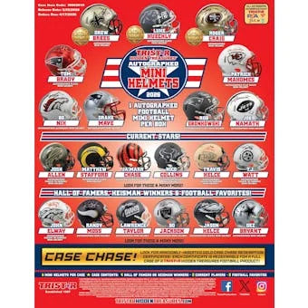 Tristar 2026 Hidden Treasures Autographed Football Mini Helmet Hobby Box Presell Releases May 29th 2026 (Ships Sealed Only) - D1