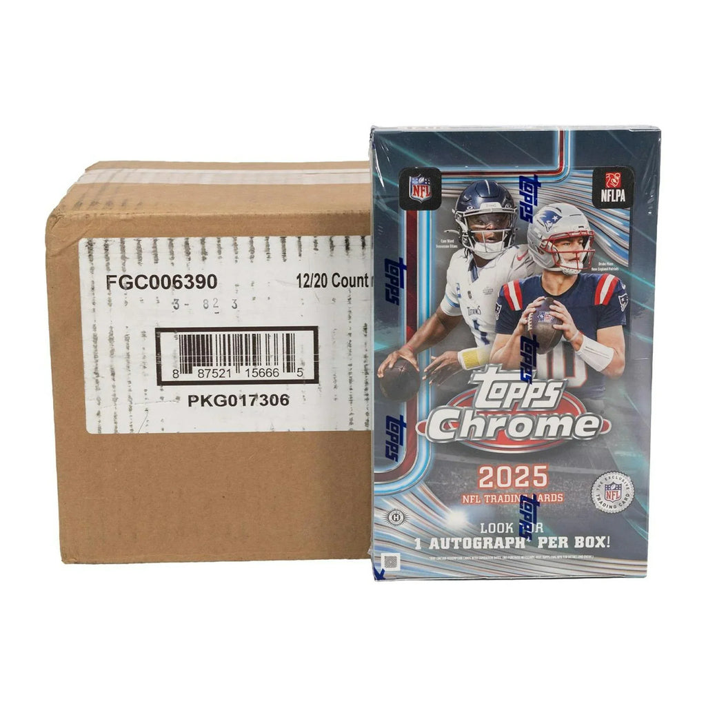 2025 Topps Chrome Football Hobby 12 Box Case (Ships Sealed Only) - D2