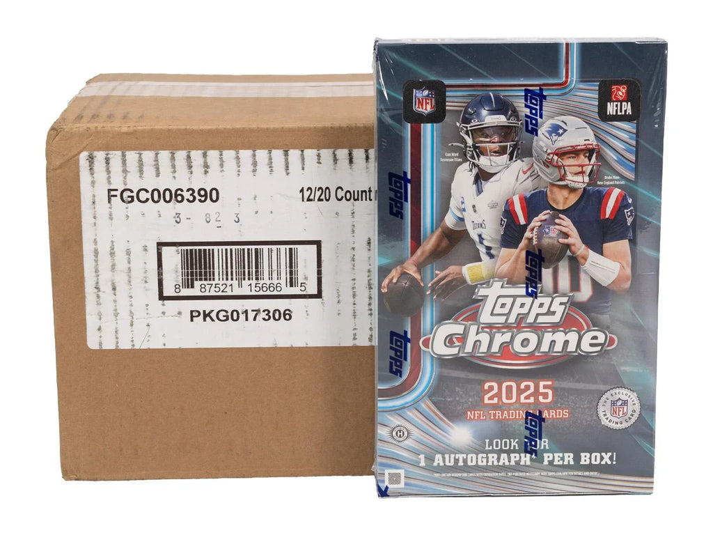 2025 Topps Chrome Football Hobby 12 Box Case (Ships Sealed Only) - D2