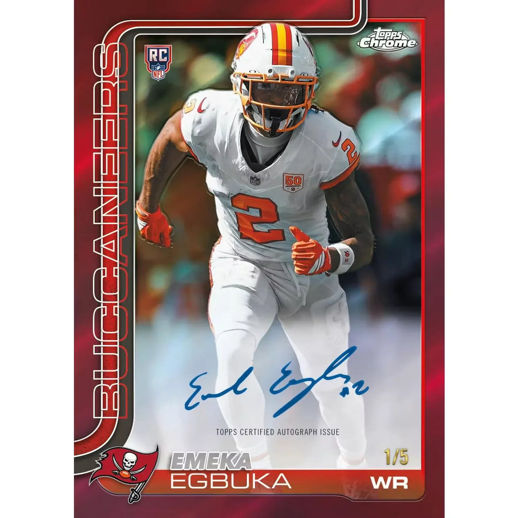 2025 Topps Chrome Football First Day Issue Hobby Box (Ships Sealed Only)
