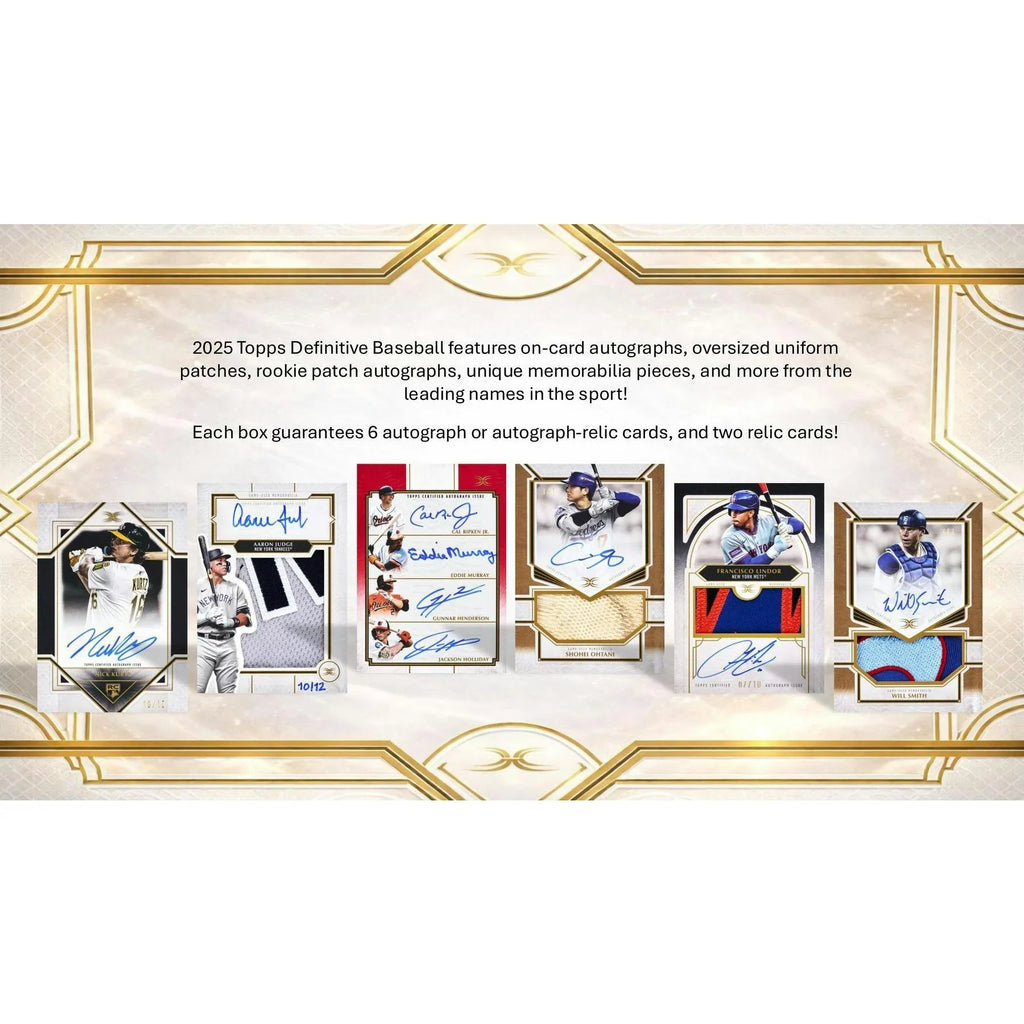 2025 Topps Definitive Collection Baseball Hobby Box Premium Release (Ships Sealed Only)