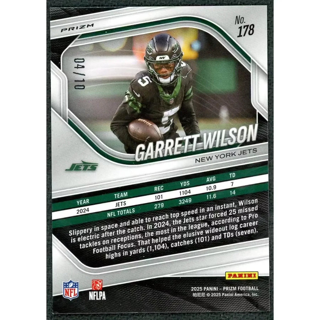 Garrett Wilson 2025 Panini Prizm Gold Card |/10
