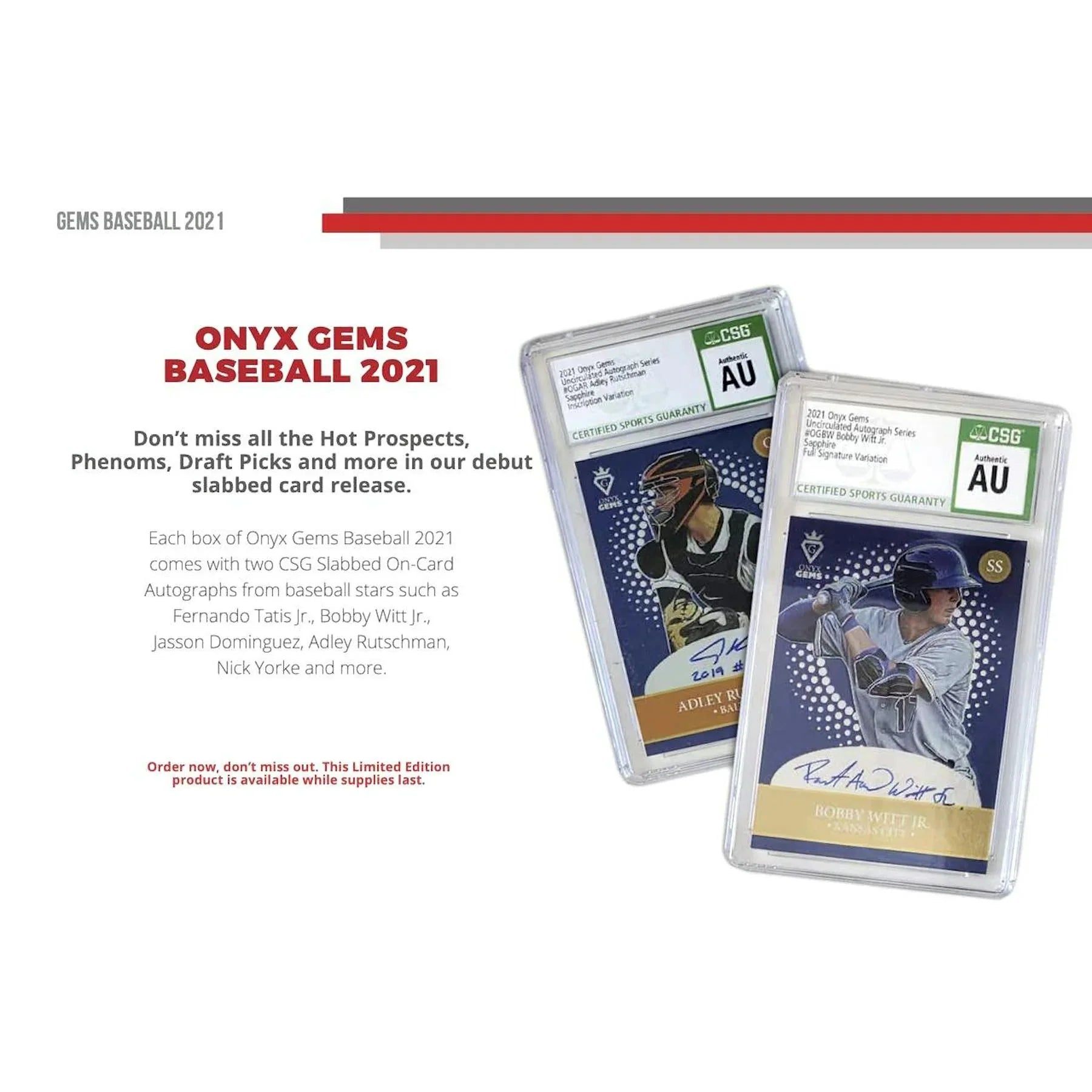 2021 Onyx Gems Baseball Hobby Box (Ships Sealed Only)