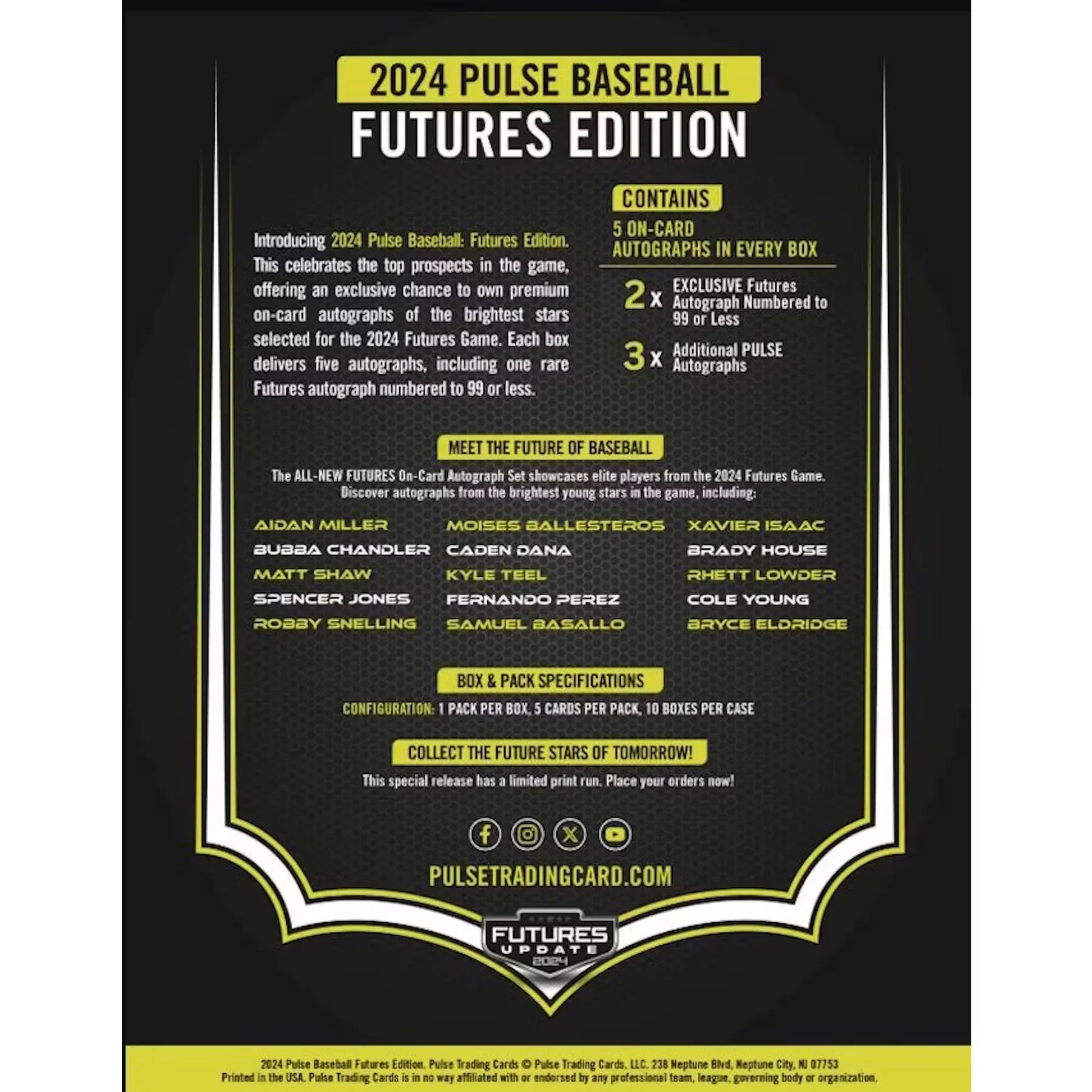 2024 Pulse Baseball Futures Edition Hobby Box (Ships Sealed Only)