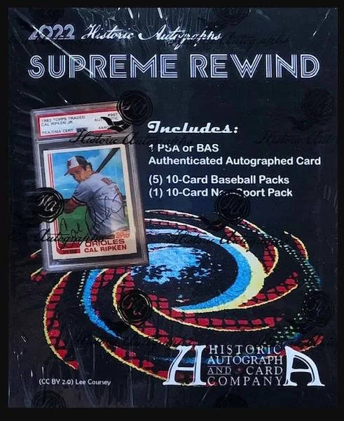 2022 Historic Autographs Supreme Rewind Baseball Hobby Box (Ships Sealed Only)