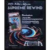 2022 Historic Autographs Supreme Rewind Baseball Hobby Box (Ships Sealed Only)