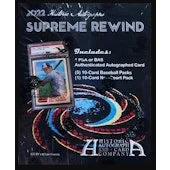 2022 Historic Autographs Supreme Rewind Baseball Hobby Box (Ships Sealed Only)