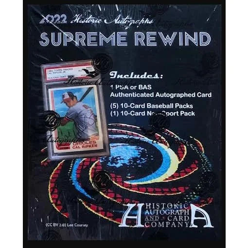 2022 Historic Autographs Supreme Rewind Baseball Hobby Box (Ships Sealed Only)