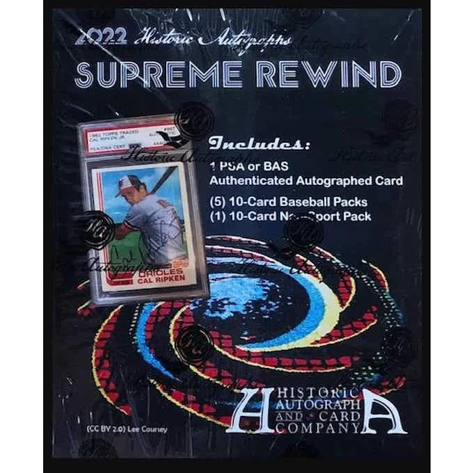 2022 Historic Autographs Supreme Rewind Baseball Hobby Box (Ships Sealed Only)