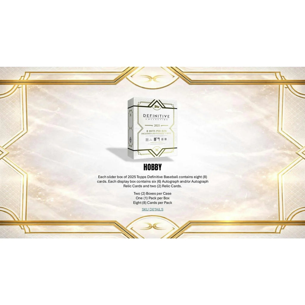 2025 Topps Definitive Collection Baseball Hobby 2 Box Case (Ships Sealed Only)