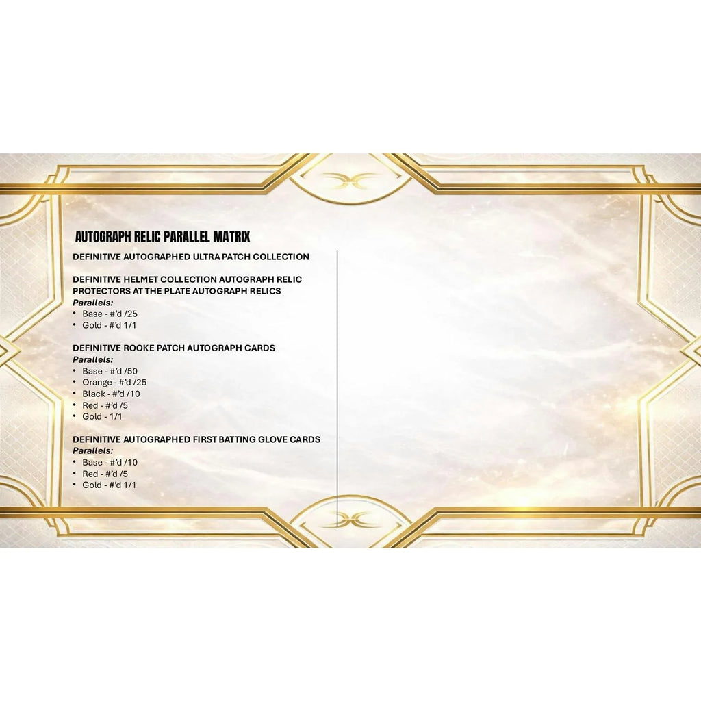 2025 Topps Definitive Collection Baseball Hobby 2 Box Case (Ships Sealed Only)