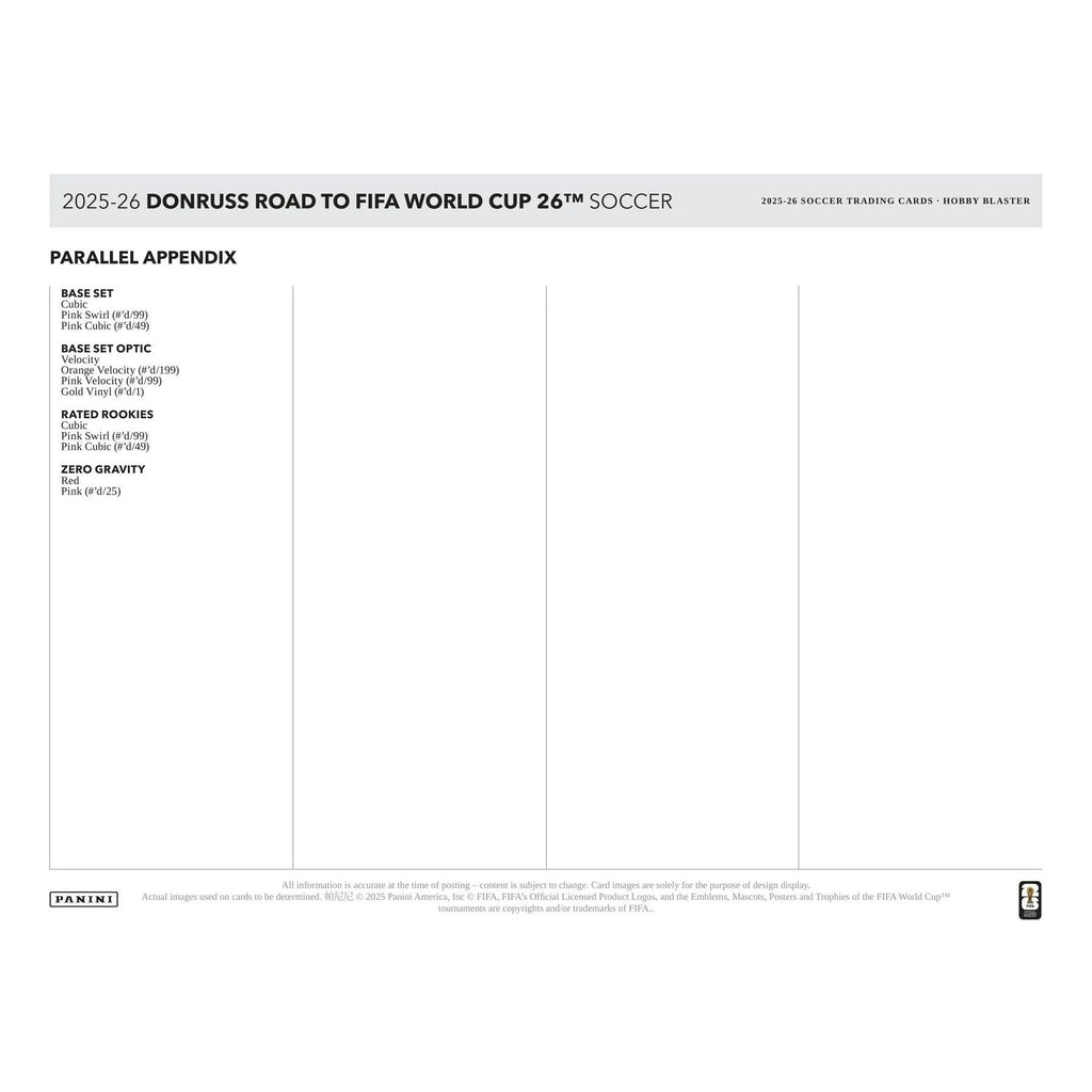 2025 26 Panini Donruss Road to FIFA World Cup Soccer Blaster Hobby 20 Box Case (Ships Sealed Only)