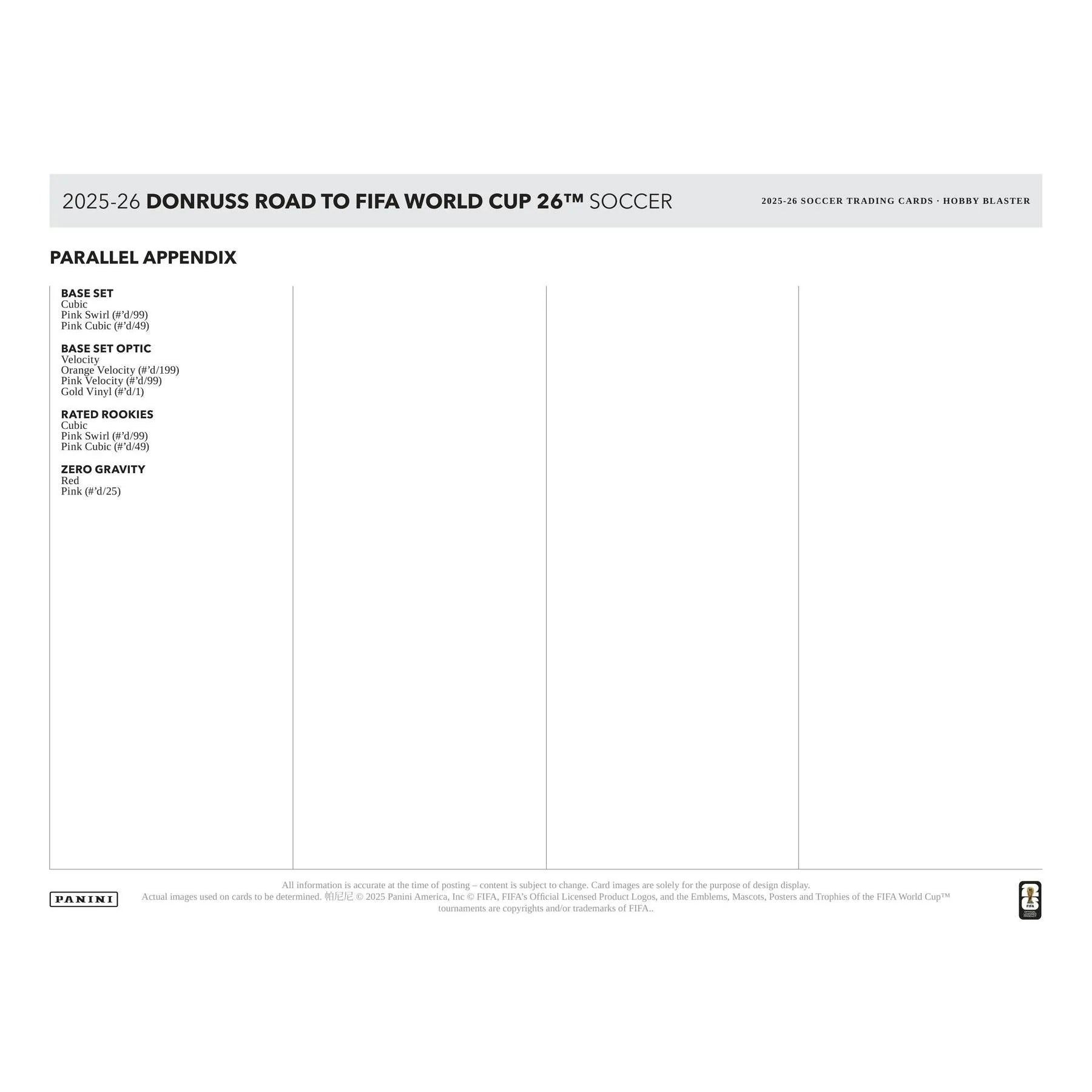 2025 26 Panini Donruss Road to FIFA World Cup Soccer Blaster Hobby 20 Box Case (Ships Sealed Only)