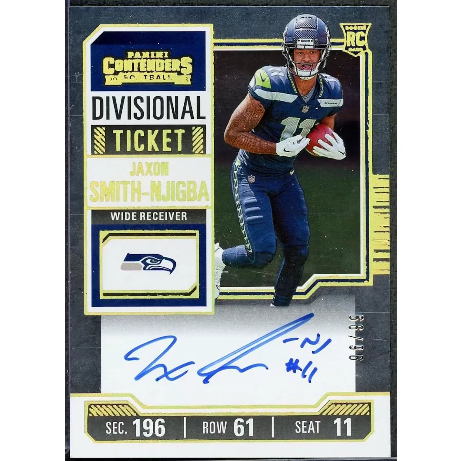 Jaxon Smith-Njigba Signed 2023 Panini Contenders Rookie Card |/99
