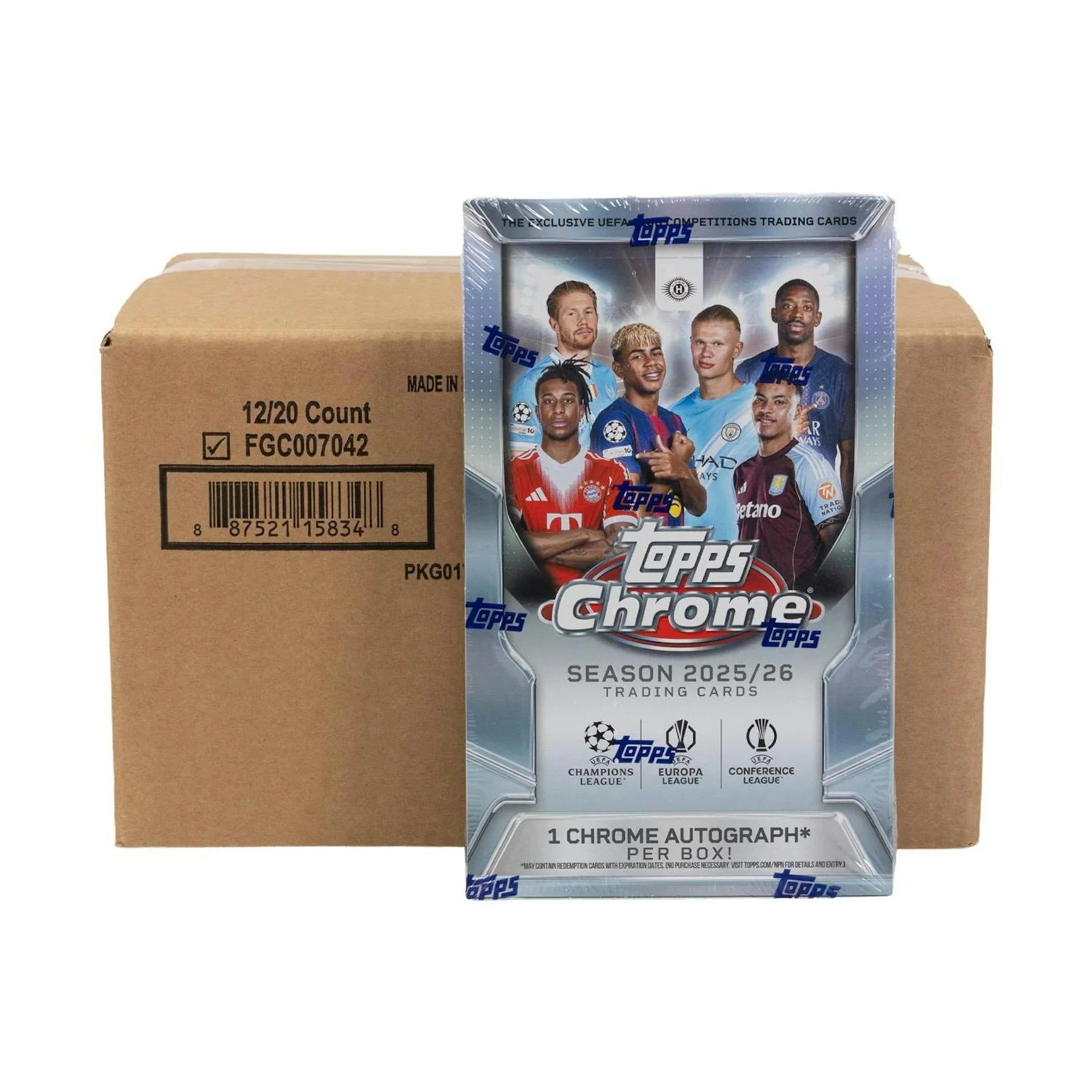 2025 26 Topps Chrome UEFA Club Competitions Soccer Hobby 12 Box Case (Ships Sealed Only) - D2