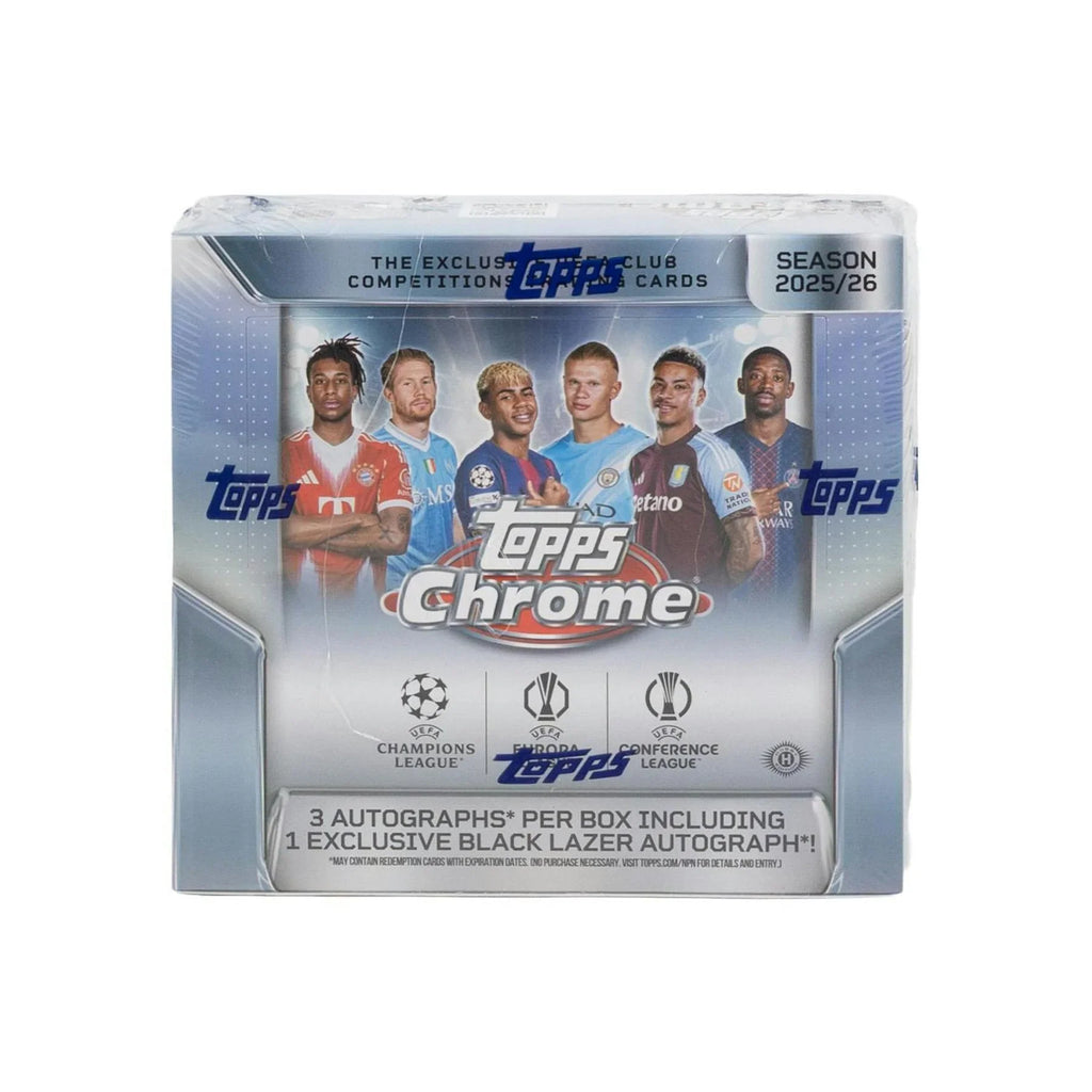 2025 26 Topps Chrome UEFA Club Competitions Soccer Hobby 12 Box Case (Ships Sealed Only) - D2