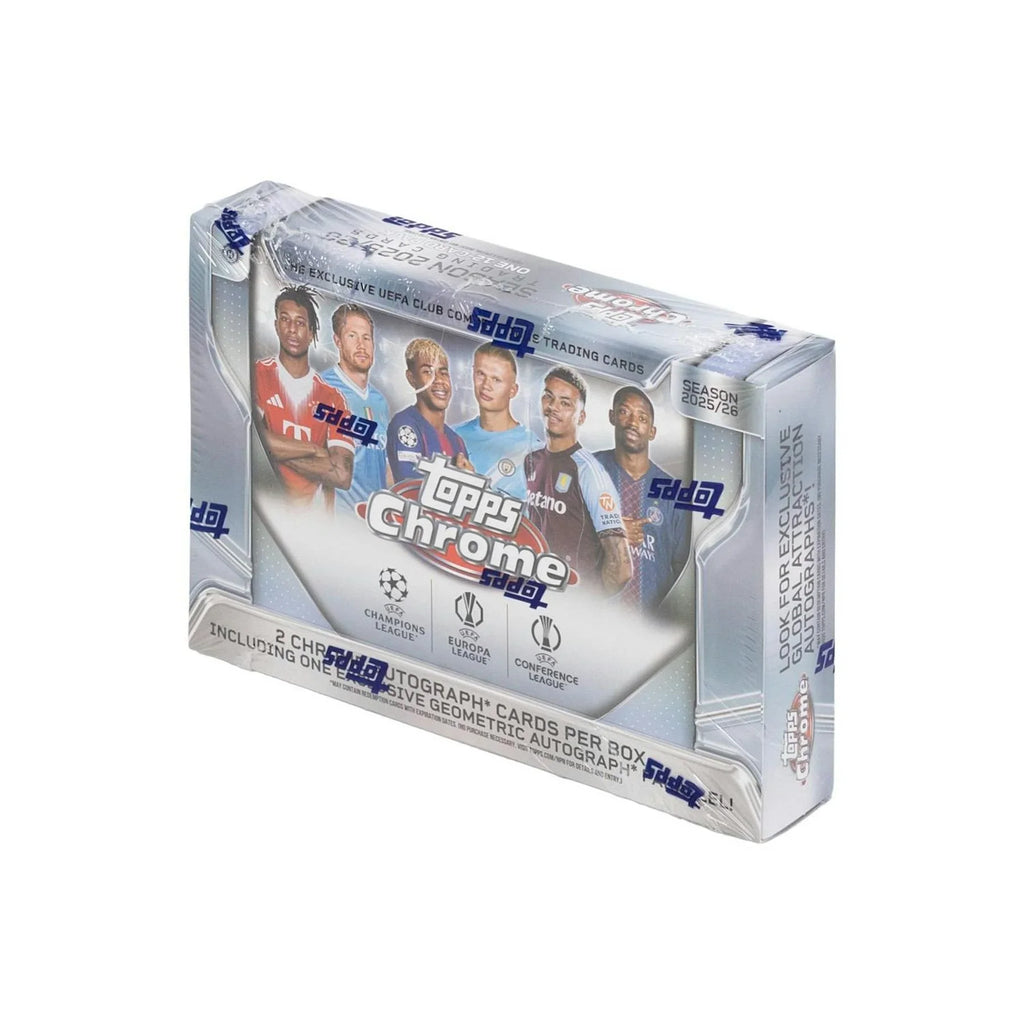 2025 26 Topps Chrome UEFA Club Competitions Soccer Delight Box (Ships Sealed Only)