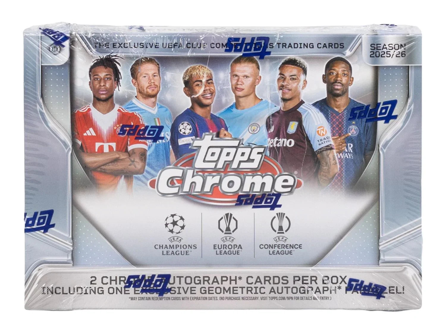 2025 26 Topps Chrome UEFA Club Competitions Soccer Delight Box (Ships Sealed Only)