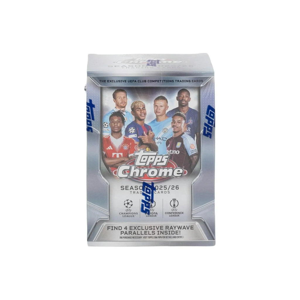 2025 26 Topps Chrome UEFA Club Competitions Soccer Blaster Box (Ships Sealed Only)