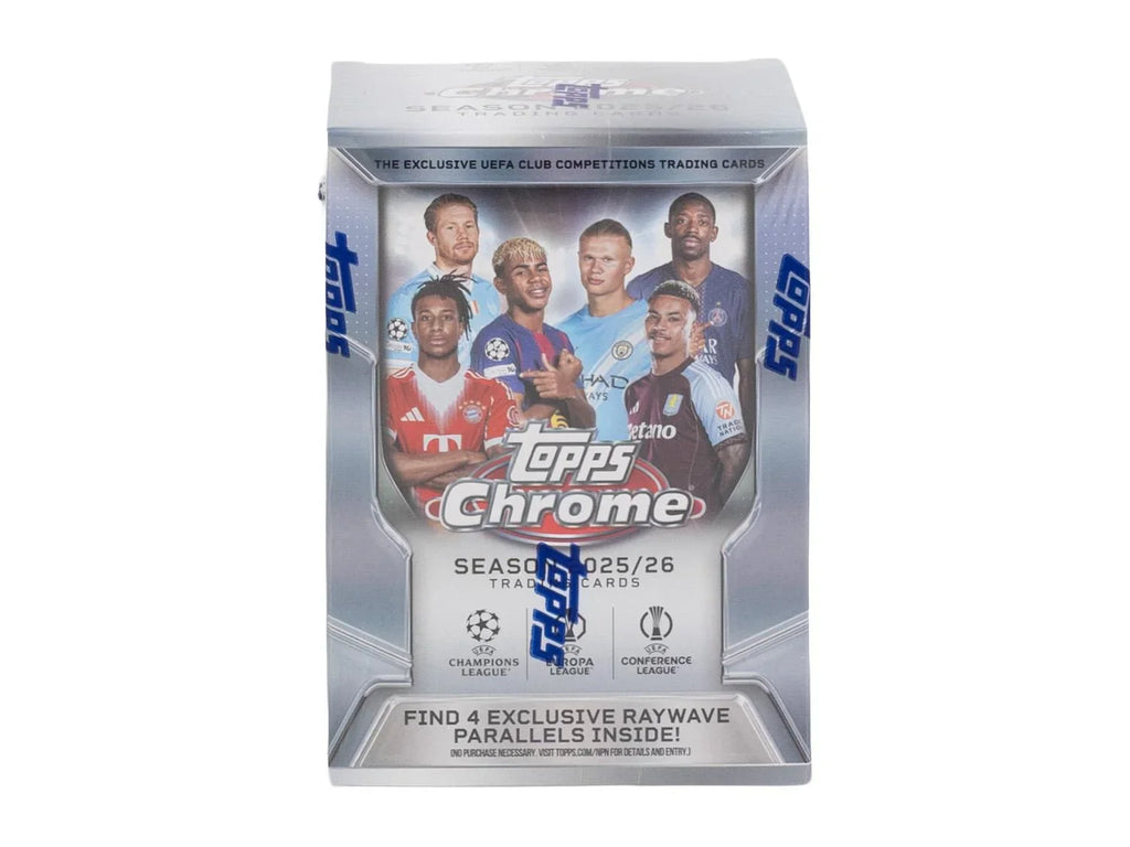 2025 26 Topps Chrome UEFA Club Competitions Soccer Blaster Box (Ships Sealed Only)