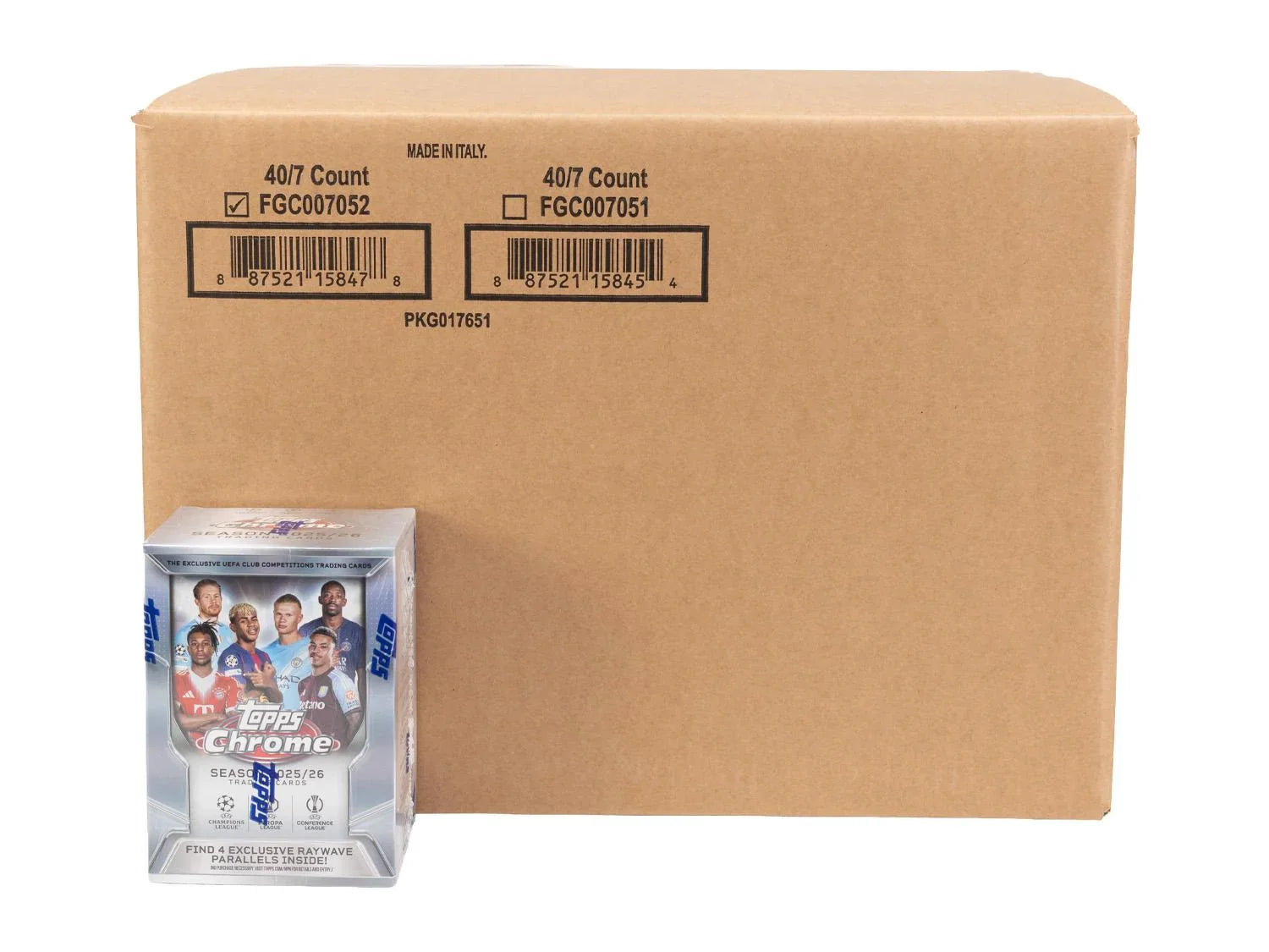 2025 26 Topps Chrome UEFA Club Competitions Soccer Blaster 40 Box Case (Ships Sealed Only) - D2