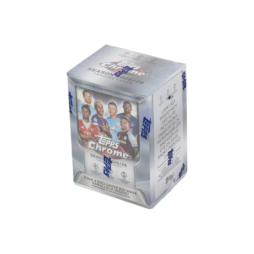 2025 26 Topps Chrome UEFA Club Competitions Soccer Blaster 40 Box Case (Ships Sealed Only) - D2