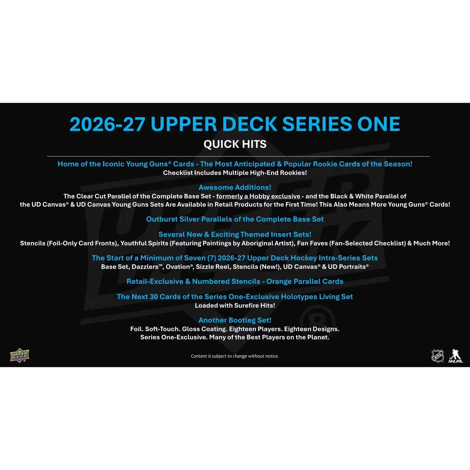 2026-27 Upper Deck Series 1 Hockey Tin | Retail Presell (Ships Sealed Only)