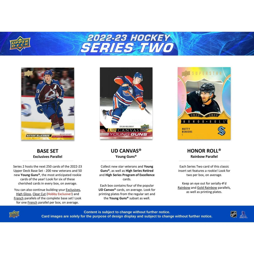 2022 23 Upper Deck Series 2 Hockey Hobby Box (Ships Sealed Only)