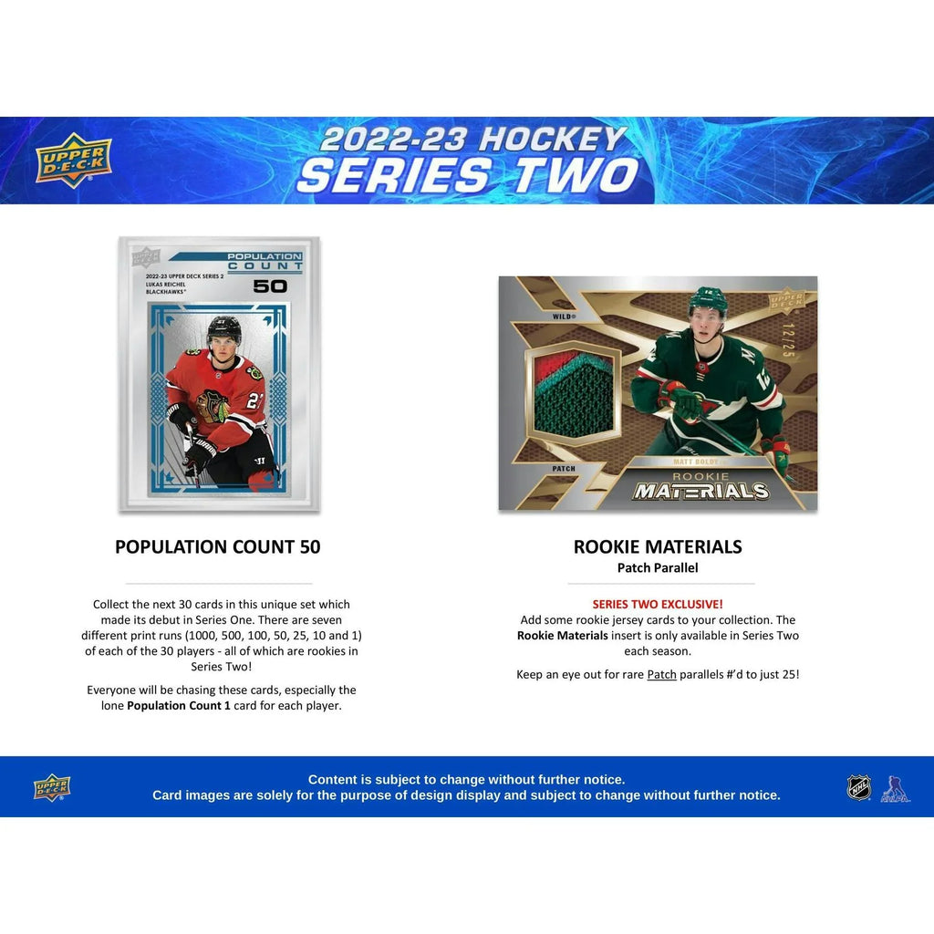 2022 23 Upper Deck Series 2 Hockey Hobby Box (Ships Sealed Only)