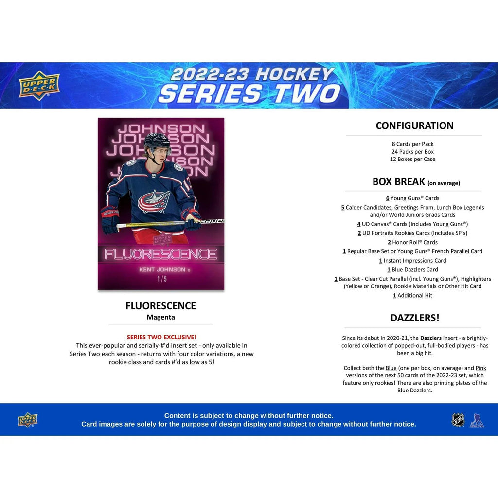 2022 23 Upper Deck Series 2 Hockey Hobby Box (Ships Sealed Only)