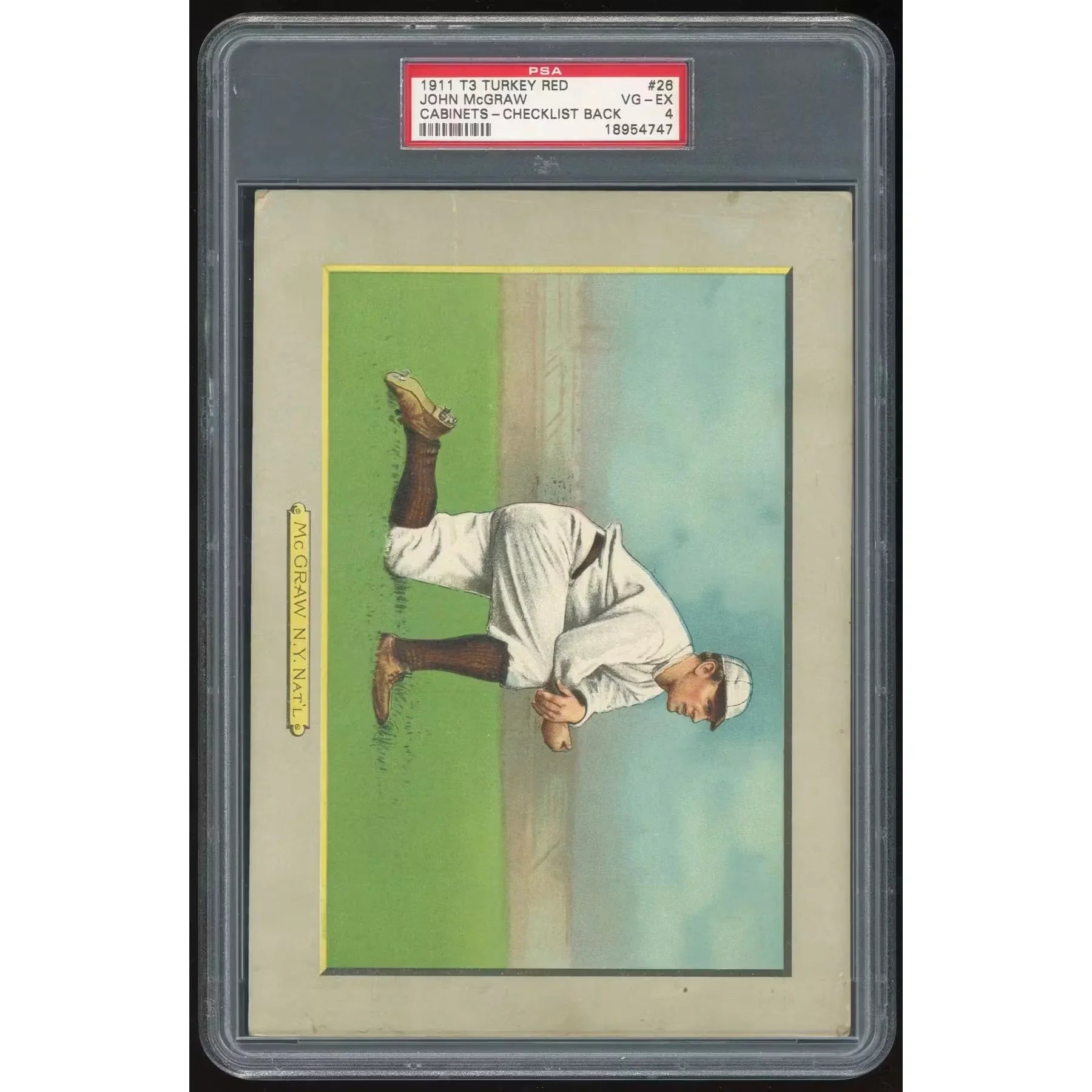 1911 T3 Turkey Red Cabinets #26 John McGraw | PSA 4