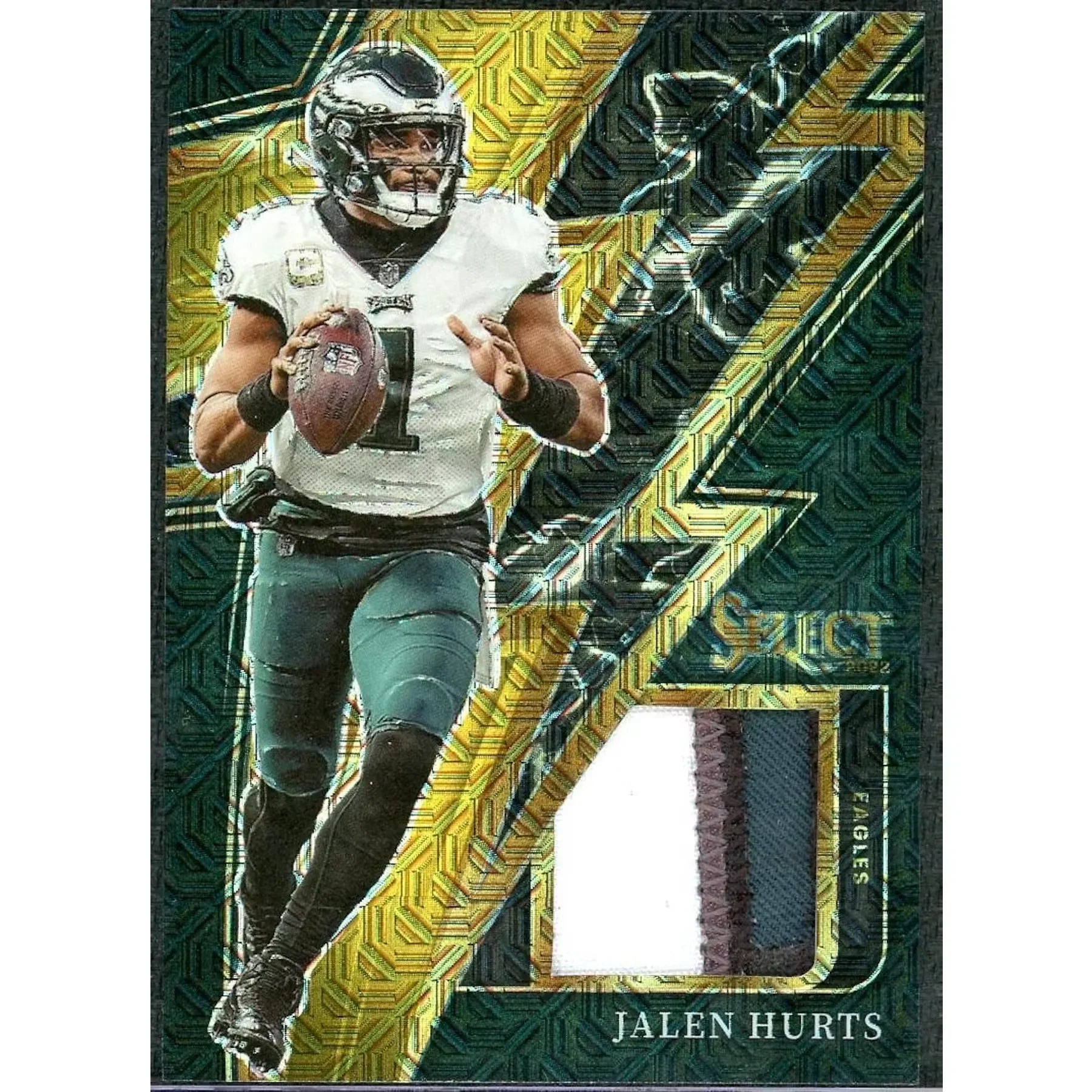 Jalen Hurts 2022 Panini Select Sparks Patch Gold |/10