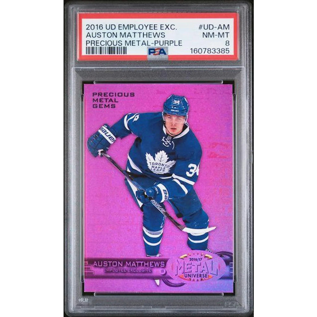 2016-17 UD Employee Exclusive Auston Matthews Precious Metals Gems/165 PSA 8