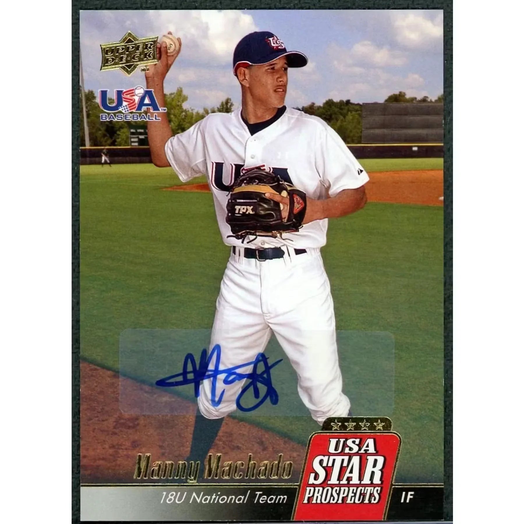 Manny Machado Signed 2009 Upper Deck USA Star Prospects Card