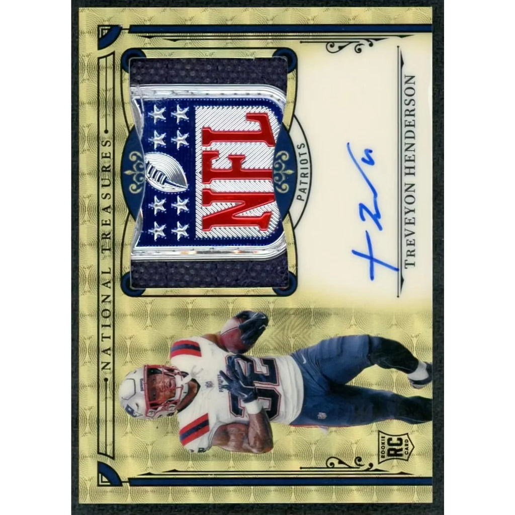 TreVeyon Henderson Signed 2025 National Treasures Card | 1/1 Gold Vinyl