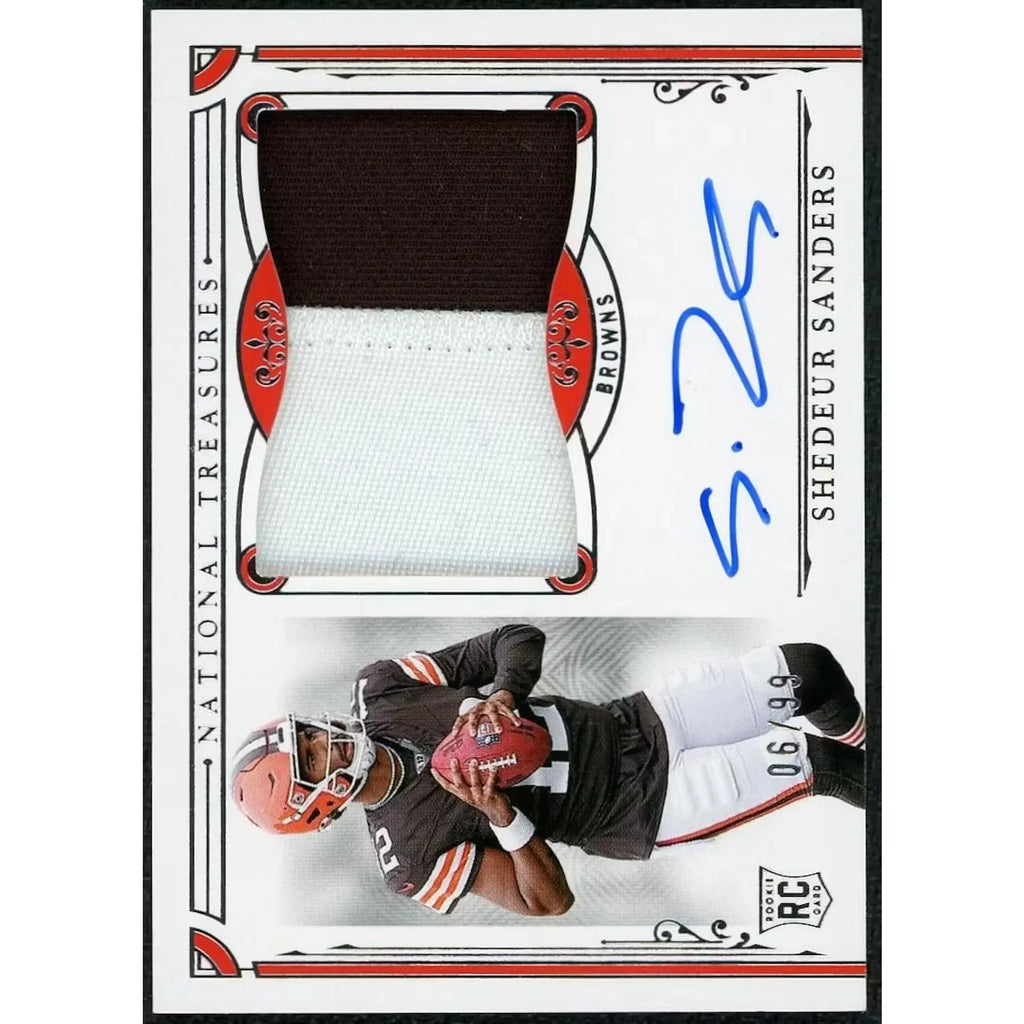 Shedeur Sanders Signed 2025 National Treasures Rookie Patch Auto |/99