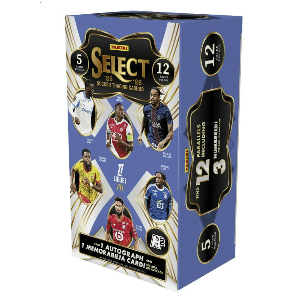 2025 26 Panini Select Ligue 1 Soccer H2 Box Presell Releases Jun 5th 2026 (Ships Sealed Only) - D1
