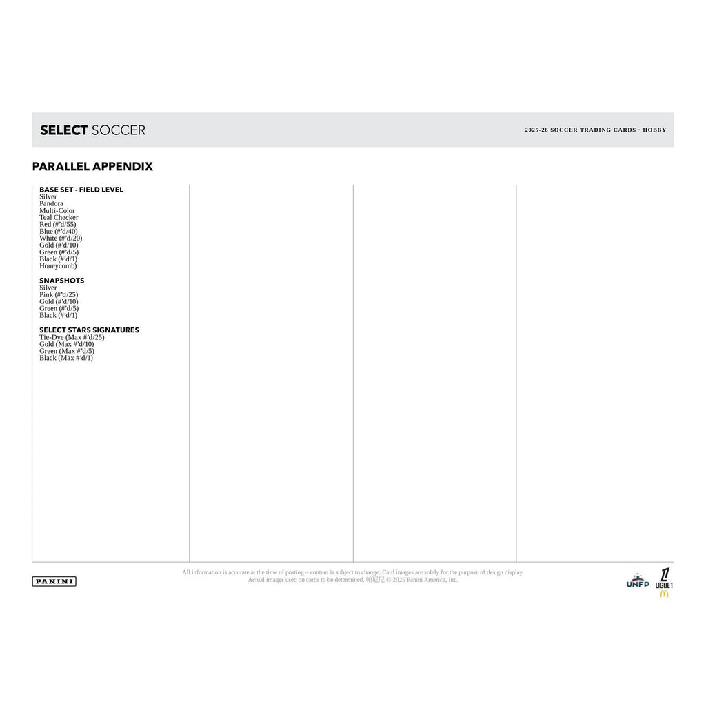 2025 26 Panini Select Ligue 1 Soccer H2 Box Presell Releases Jun 5th 2026 (Ships Sealed Only) - D1