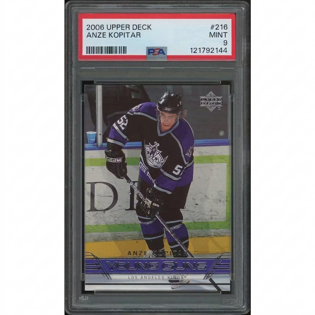Anze Kopitar 2006-07 Upper Deck Hockey #216 Young Guns Rookie | PSA 9 Mint