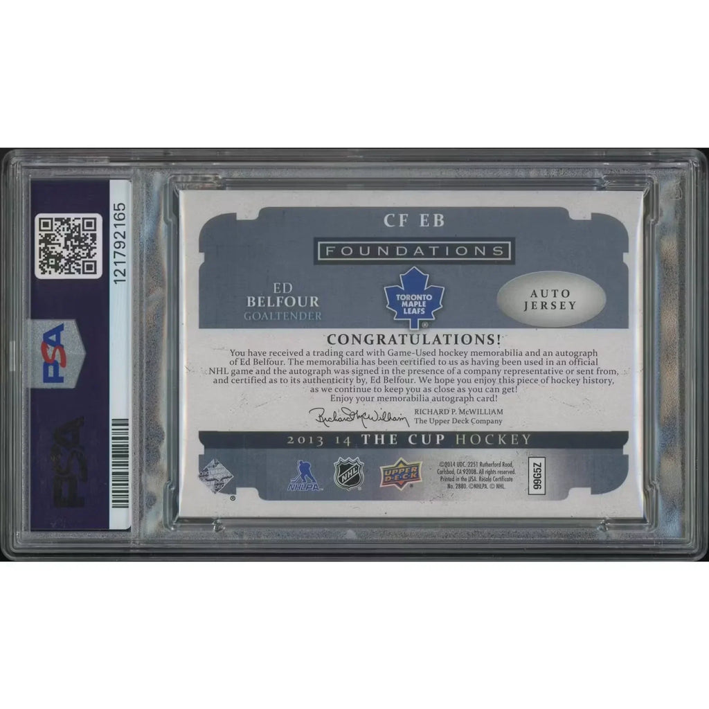 Ed Belfour Signed 2013-14 Upper Deck The Cup #11 Card | PSA 9 Mint