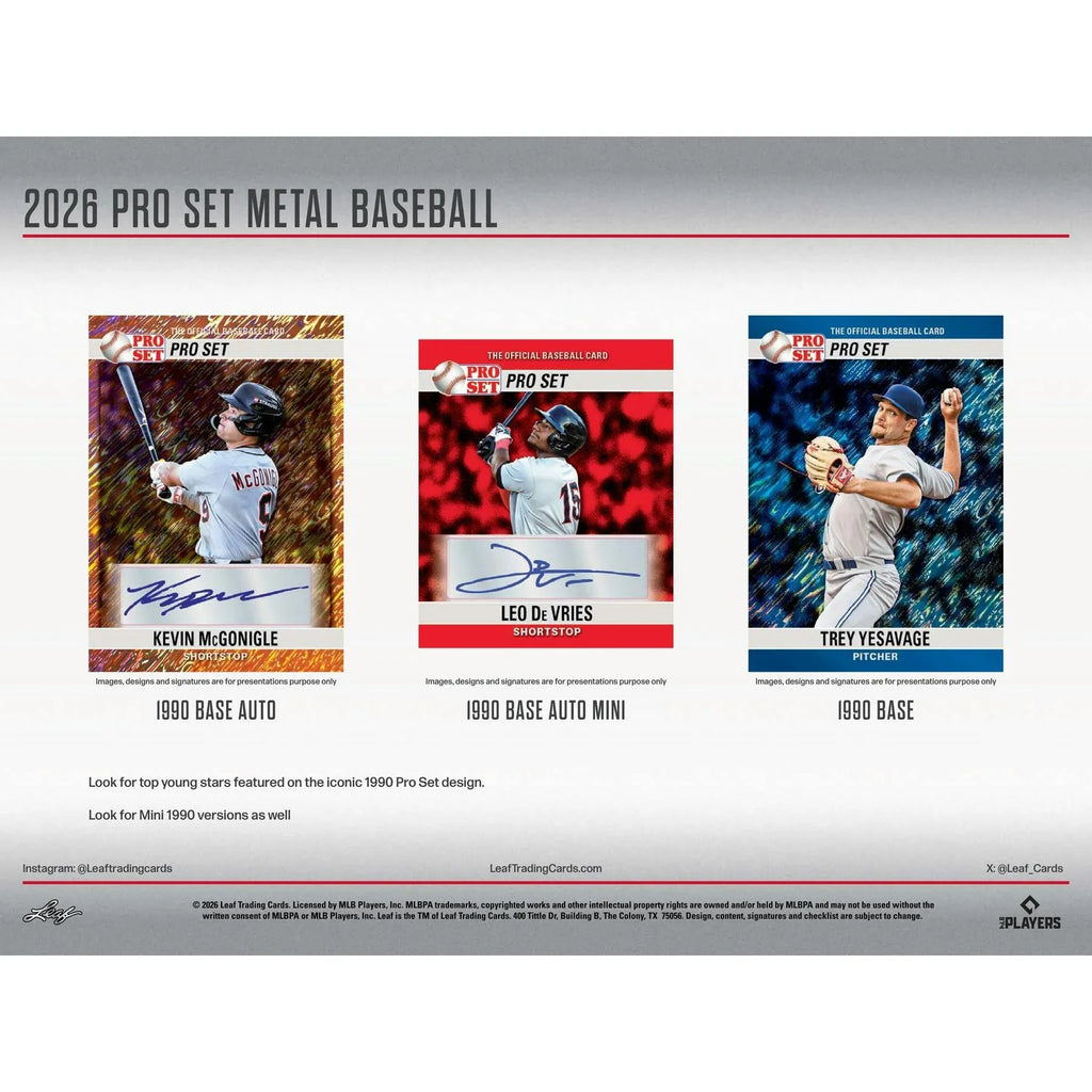2026 Leaf Pro Set Metal Baseball Hobby Box (Ships Sealed Only)