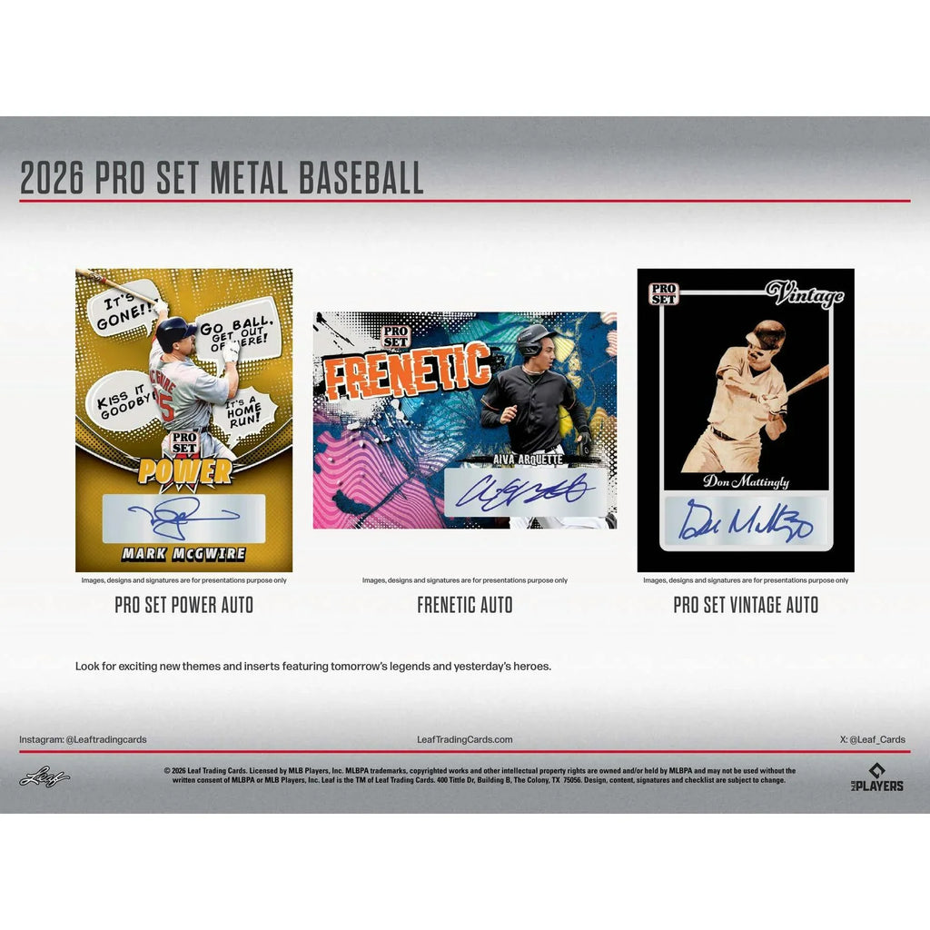 2026 Leaf Pro Set Metal Baseball Hobby Jumbo 8 Box Case (Ships Sealed Only)