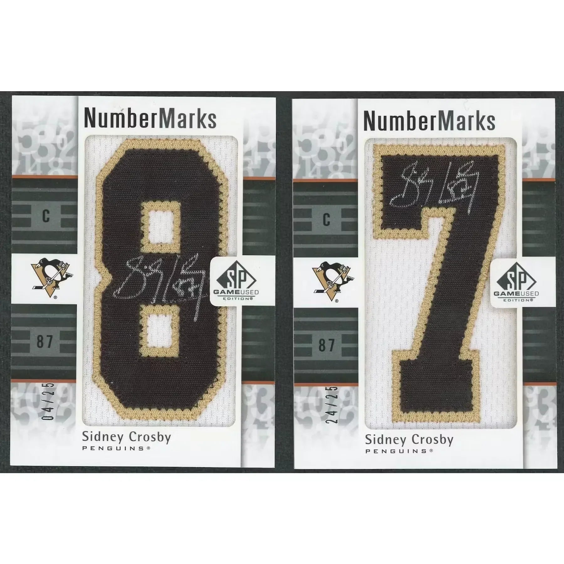 Sidney Crosby Signed 2011-12 Upper Deck SP Game Used Number Marks Card |/25