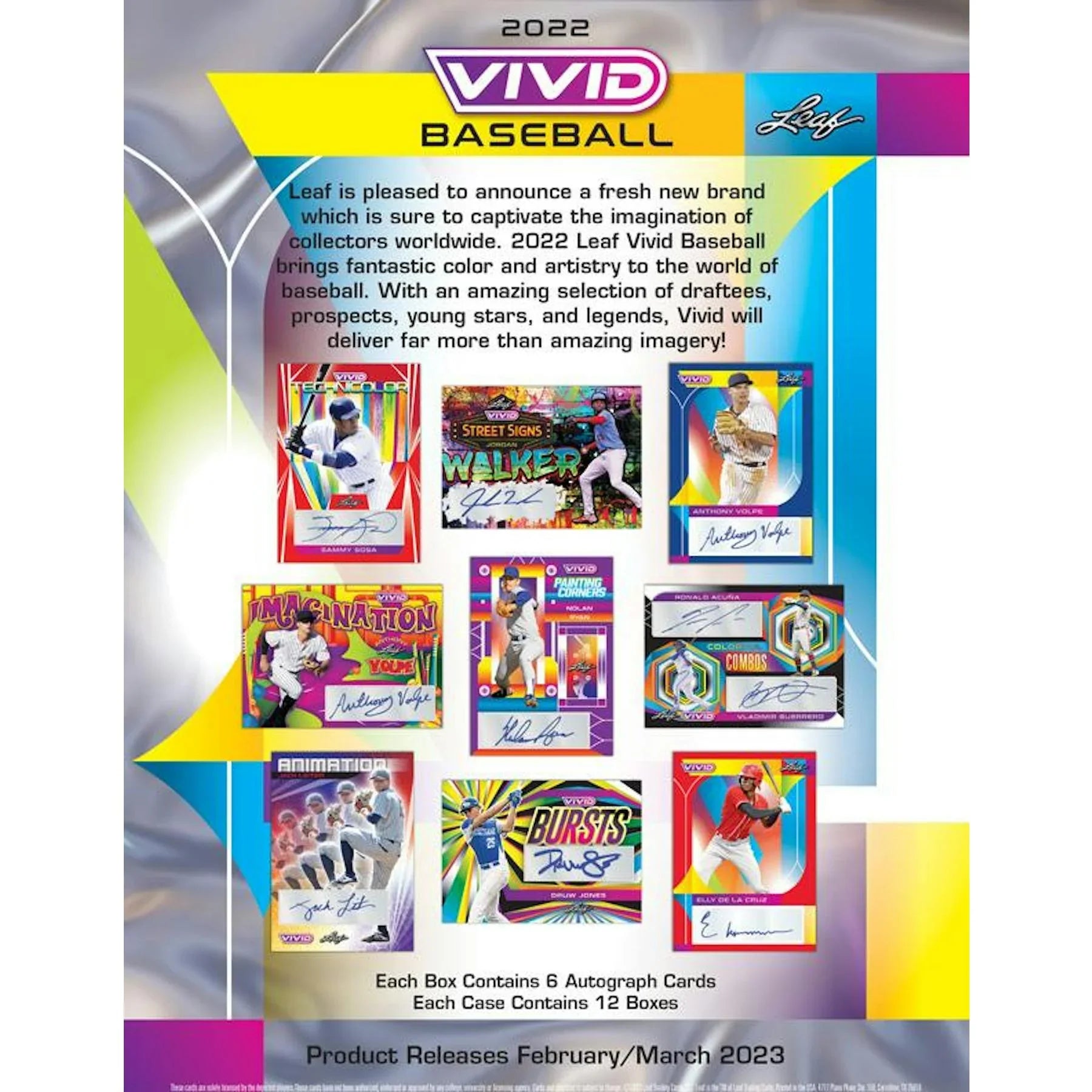 2022 Leaf Vivid Baseball Hobby Box (Ships Sealed Only)