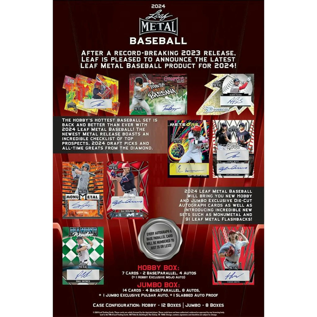 2024 Leaf Metal Baseball Hobby Box (Ships Sealed Only)
