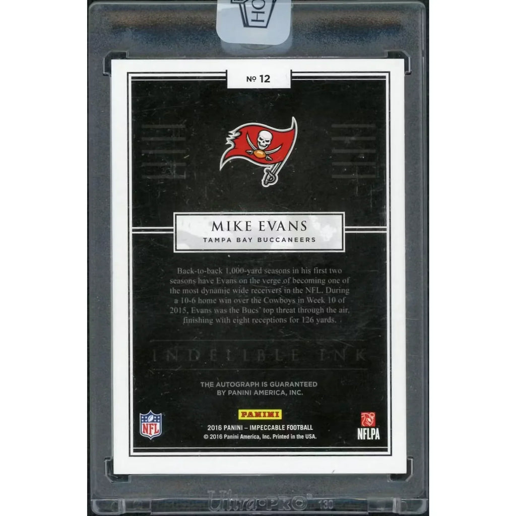 Mike Evans Signed 2018 Panini Honors Card | 2016 Impeccable Indelible Ink Auto 1/1