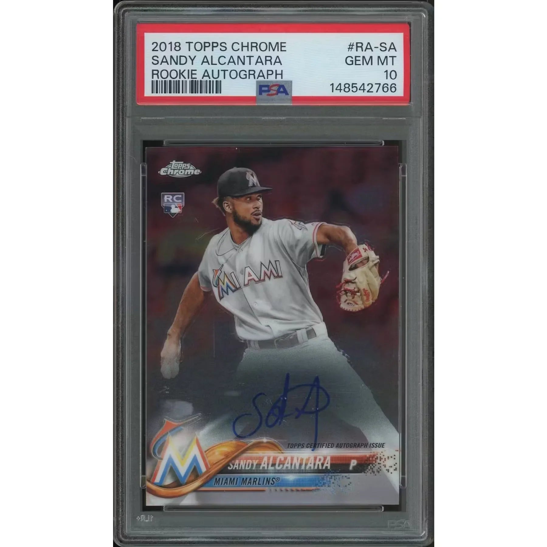 Sandy Alcantara 2018 Topps Chrome Rookie Autograph | PSA 10 Gem Mint
