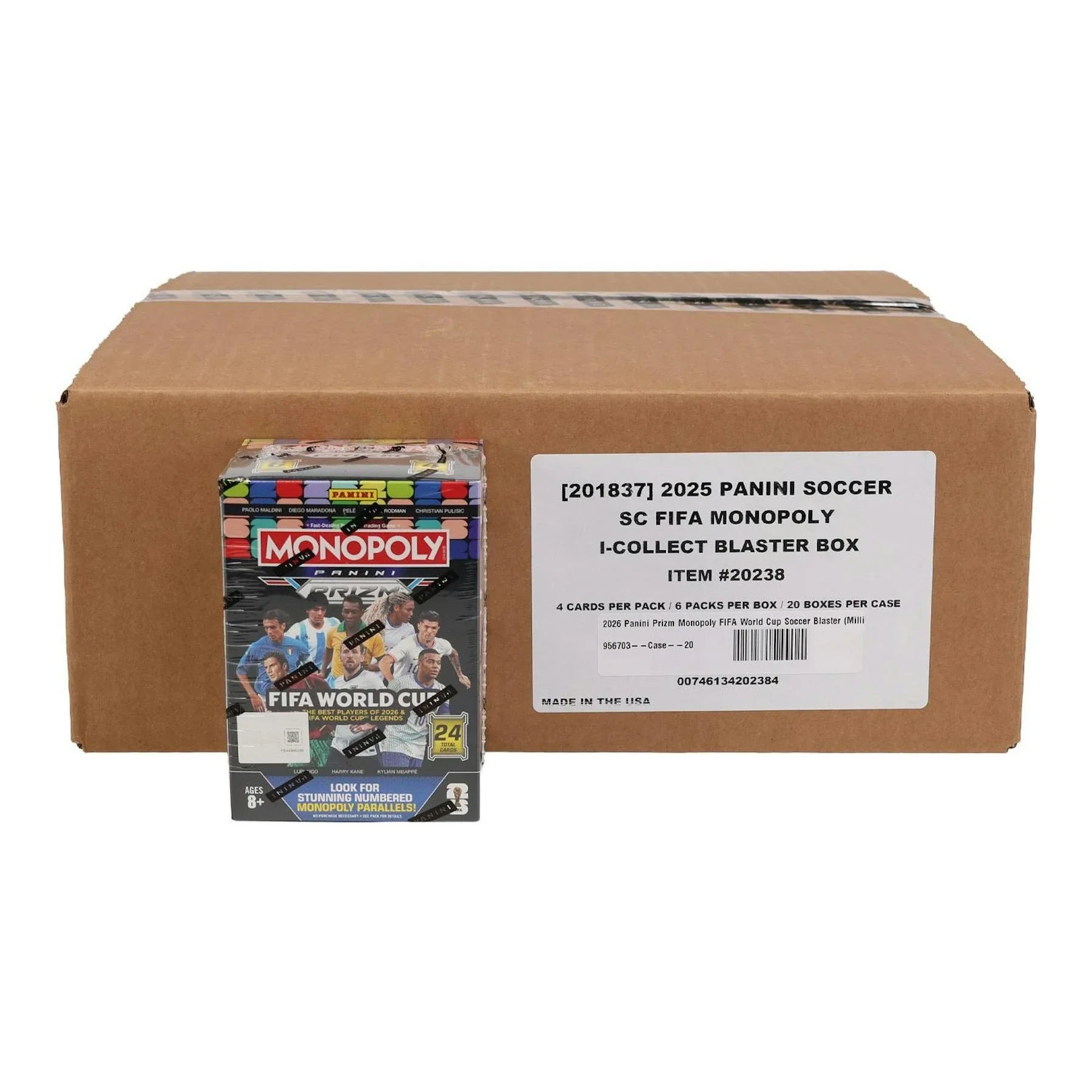2026 Panini Prizm Monopoly FIFA World Cup Soccer Blaster 20 Box Case Millionaire White Inserts (Ships Sealed Only)