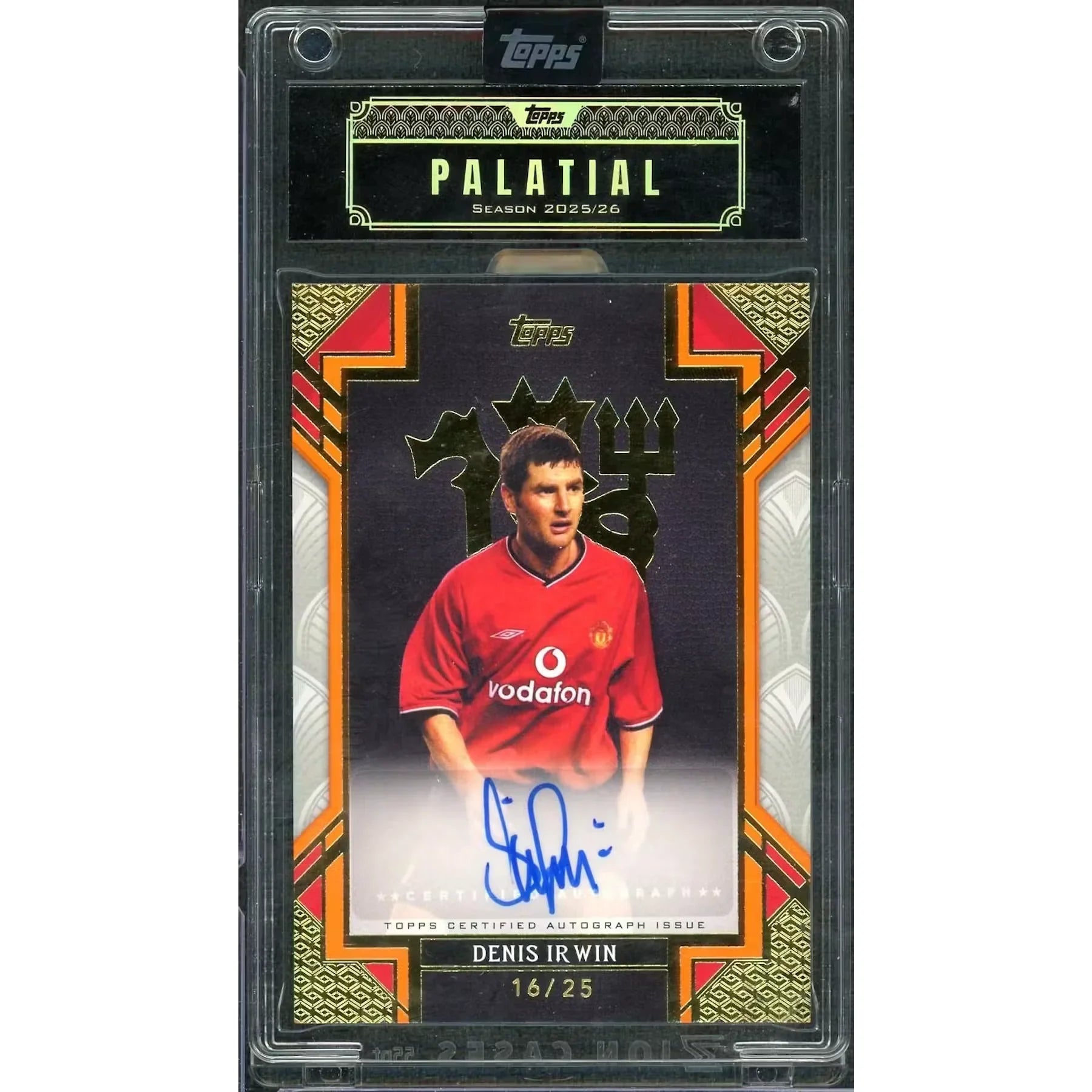 Denis Irwin Signed 2025-26 Topps Palatial Manchester United Card | Auto/25