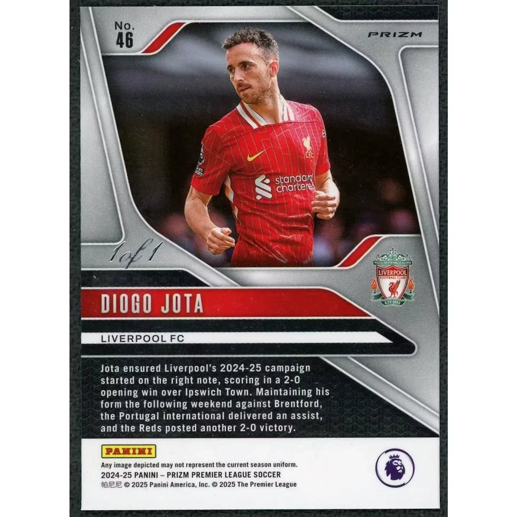 Diogo Jota Black Disco 1/1 Panini Prizm Premier League #46 Card | 2024-25